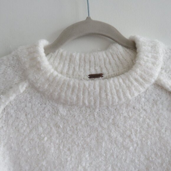 FREE PEOPLE Solid Cocoon Solid Crew Sweater Jumper in Ivory Neutral - Size XS - Picture 4 of 14